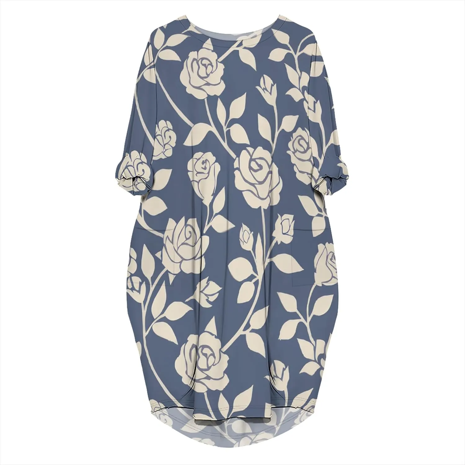 Women's T-Shirt Dresses Oversize Short Sleeve and Long Sleeve Midi Dresses with Pocket