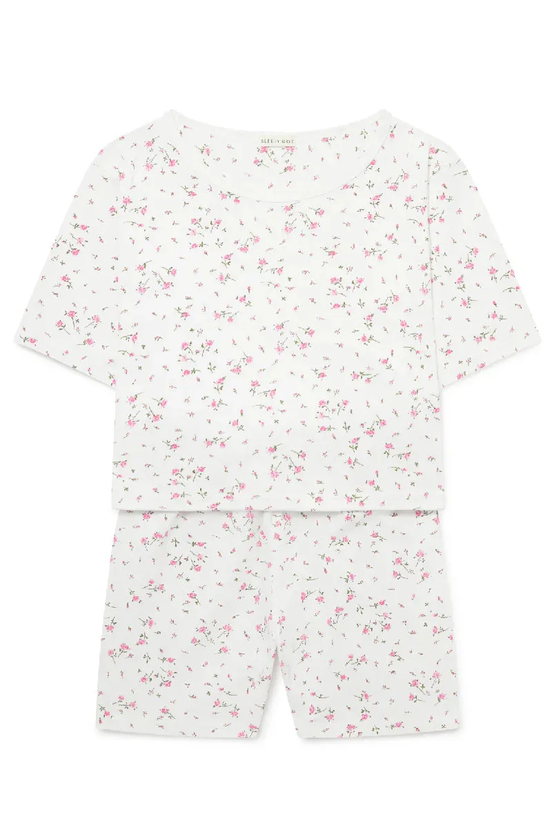 Women's Tee and Short Set, Vintage Rose