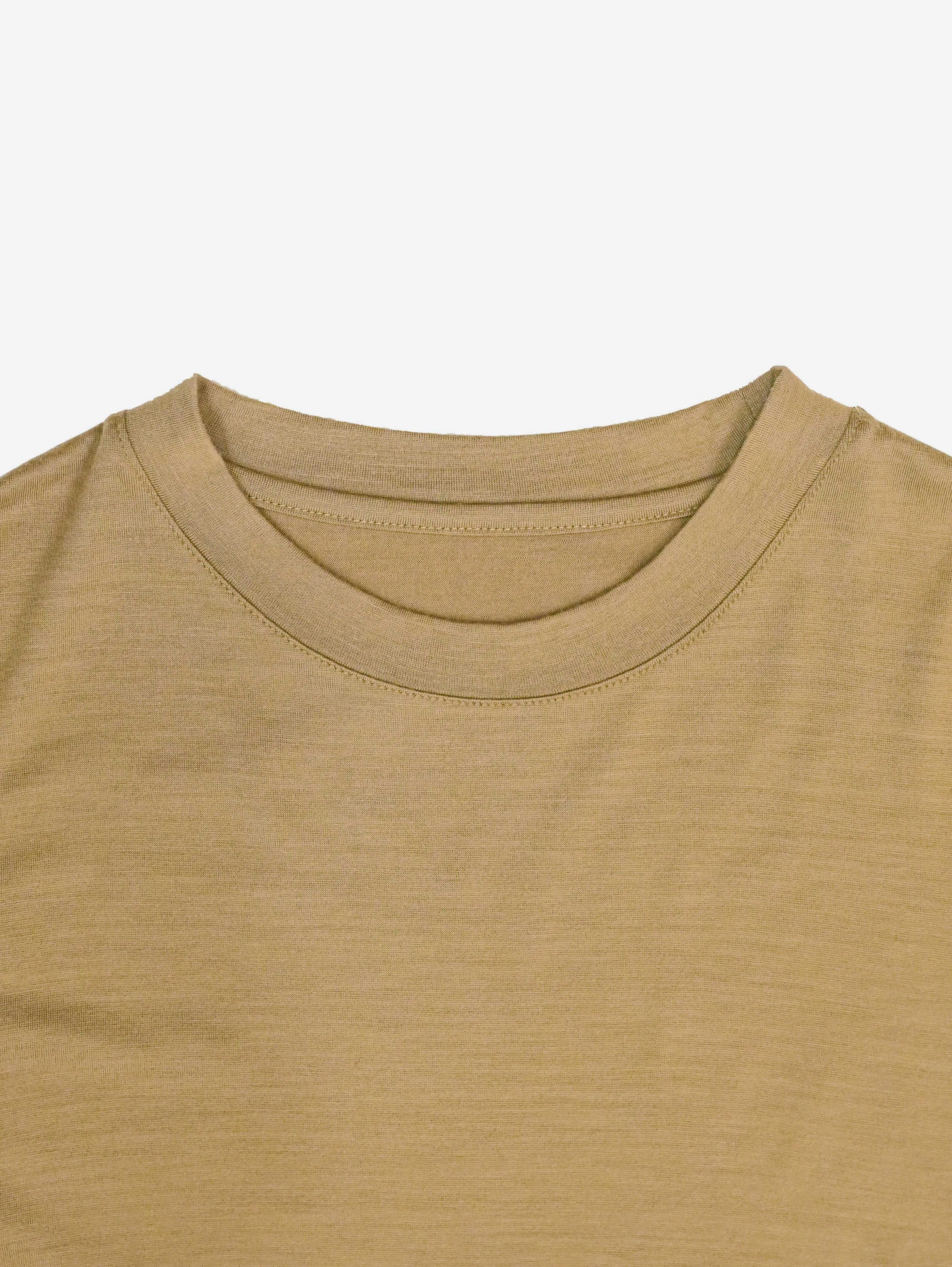 Wool Oversized Tee -  Coyote