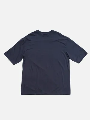 Wool Oversized Tee - Navy