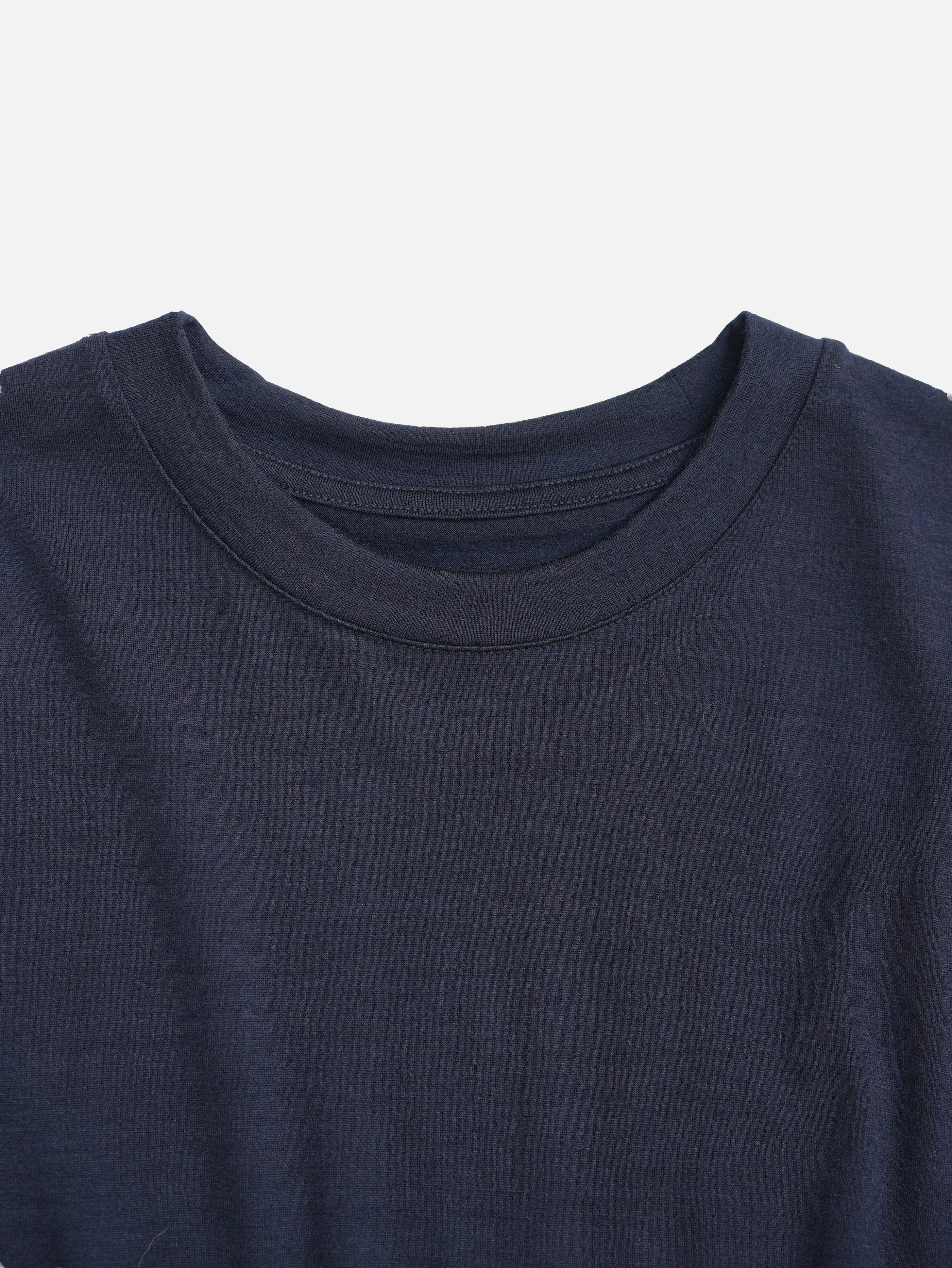 Wool Oversized Tee - Navy