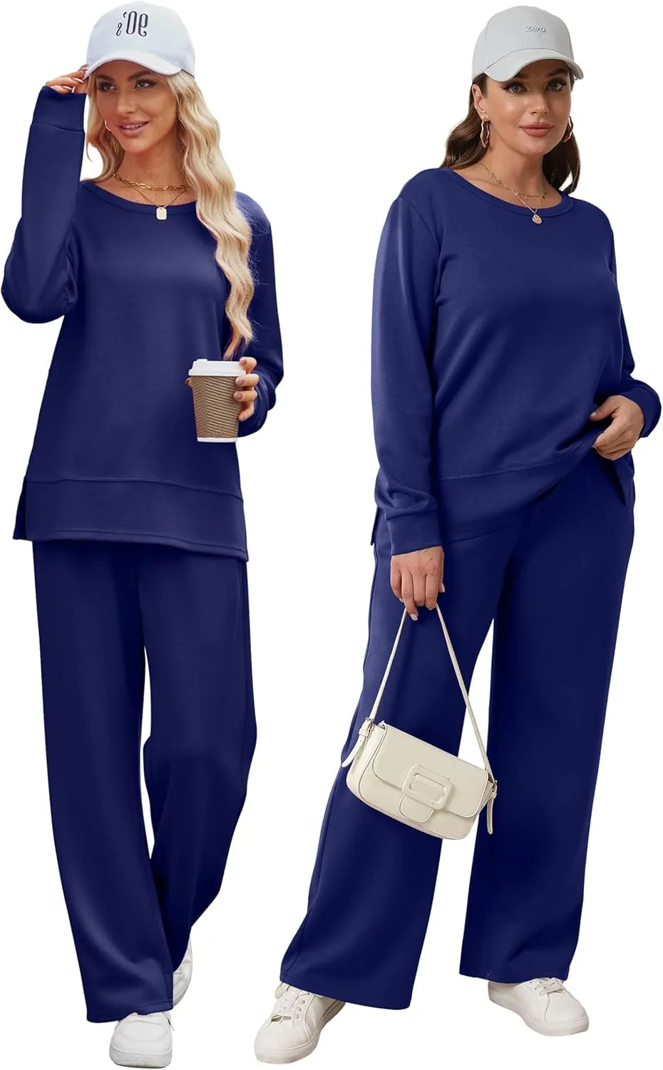 XIEERDUO Women's 2 Piece Lounge Sets Casual Fall Travel Outfits Fashion Wide Leg Tracksuit Cozy Sweatsuits S-3XL