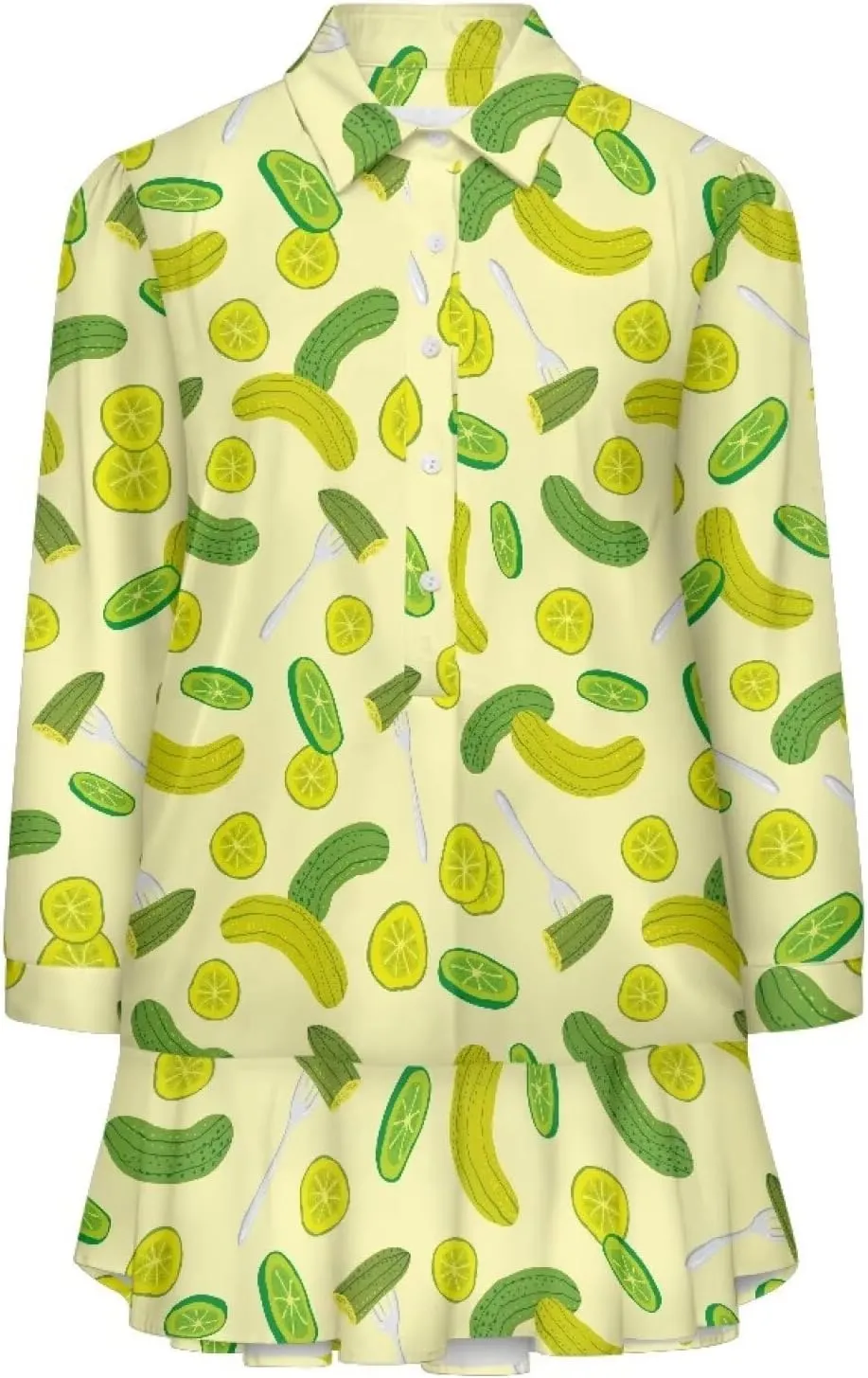 Youngerbaby Shirt Dresses for Women Long Sleeve Mini Dresses with Pockets Ruffee Hem Dresses S-2XL