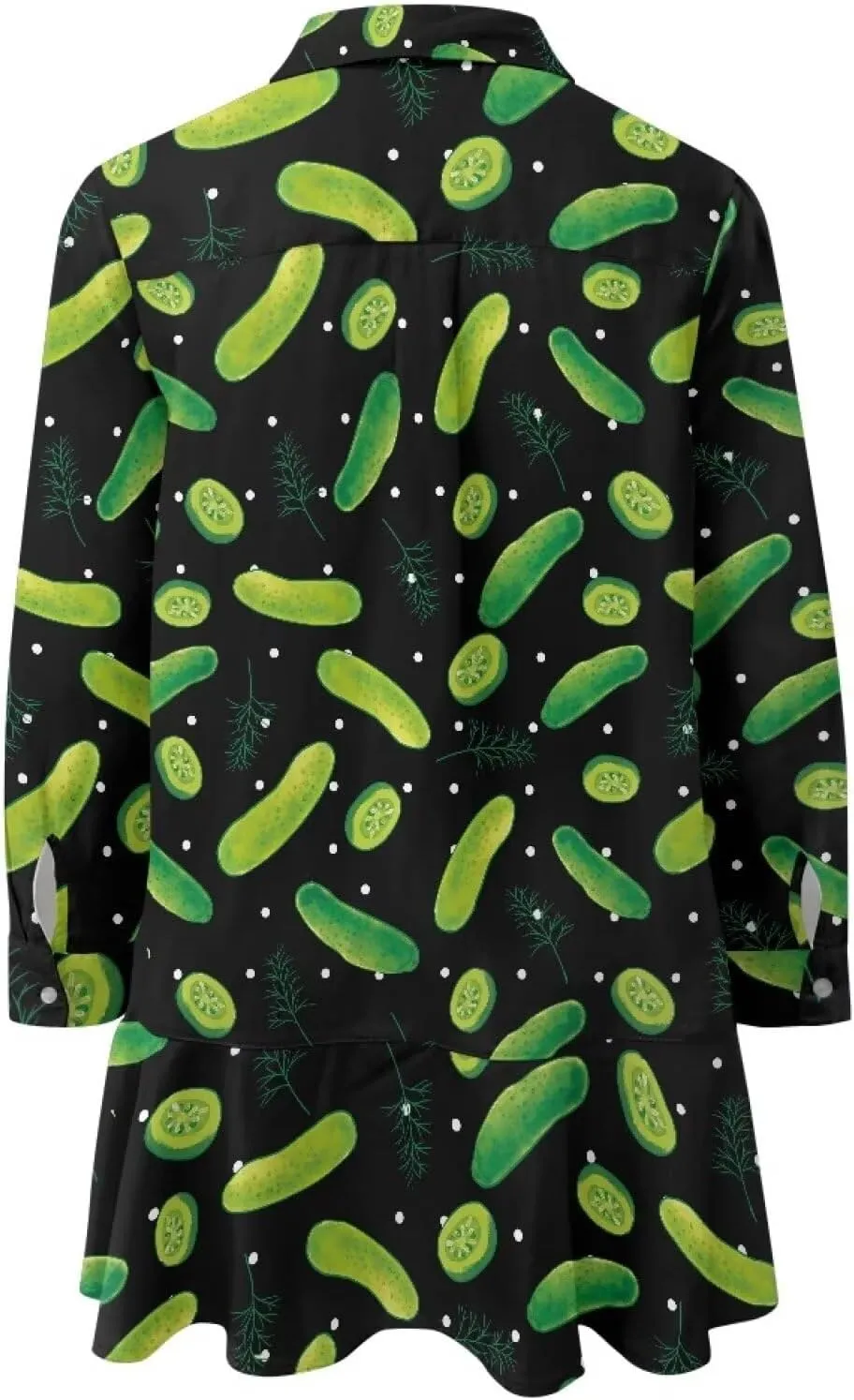 Youngerbaby Shirt Dresses for Women Long Sleeve Mini Dresses with Pockets Ruffee Hem Dresses S-2XL