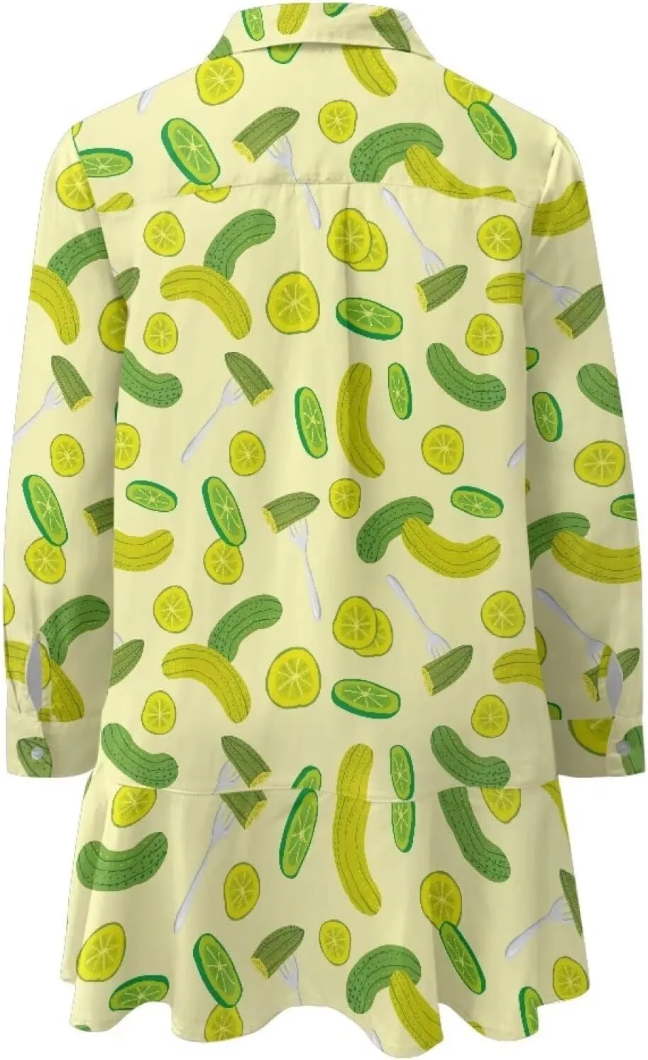 Youngerbaby Shirt Dresses for Women Long Sleeve Mini Dresses with Pockets Ruffee Hem Dresses S-2XL