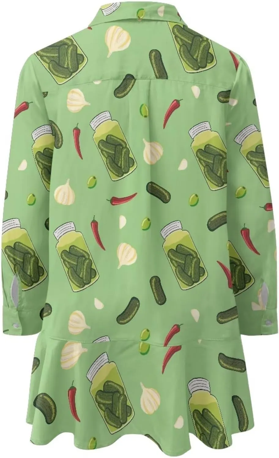 Youngerbaby Shirt Dresses for Women Long Sleeve Mini Dresses with Pockets Ruffee Hem Dresses S-2XL
