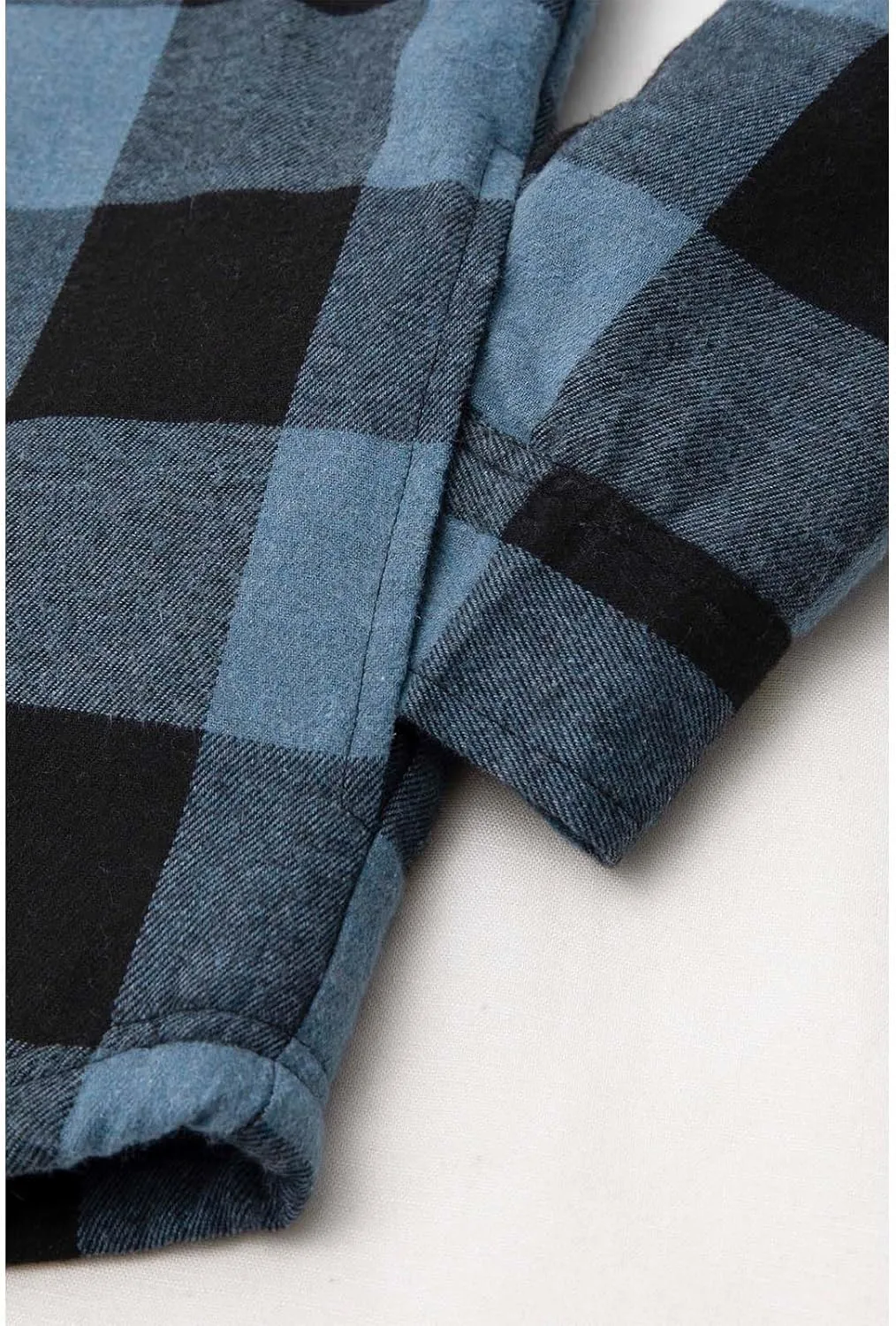 ZENTHACE Boys Sherpa Lined Full Zip Flannel Plaid Shirt Jacket,Cozy Hooded Flannel Shirt with Hand Pockets