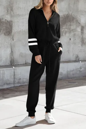 Zip Up Sweatshirt Jogger Sweatpants Casual Tracksuit Two Piece Sets