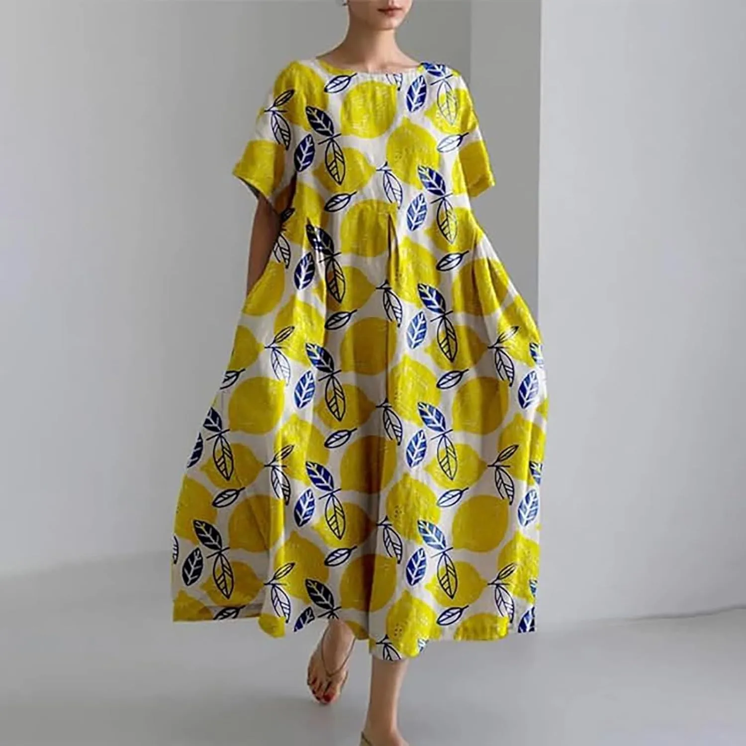 ZYXTIM Maxi Dresses for Women 2024 Trendy Casual Summer Dresses Elegant Floral Printed Solid Loungwear Dress Vacation Outfits