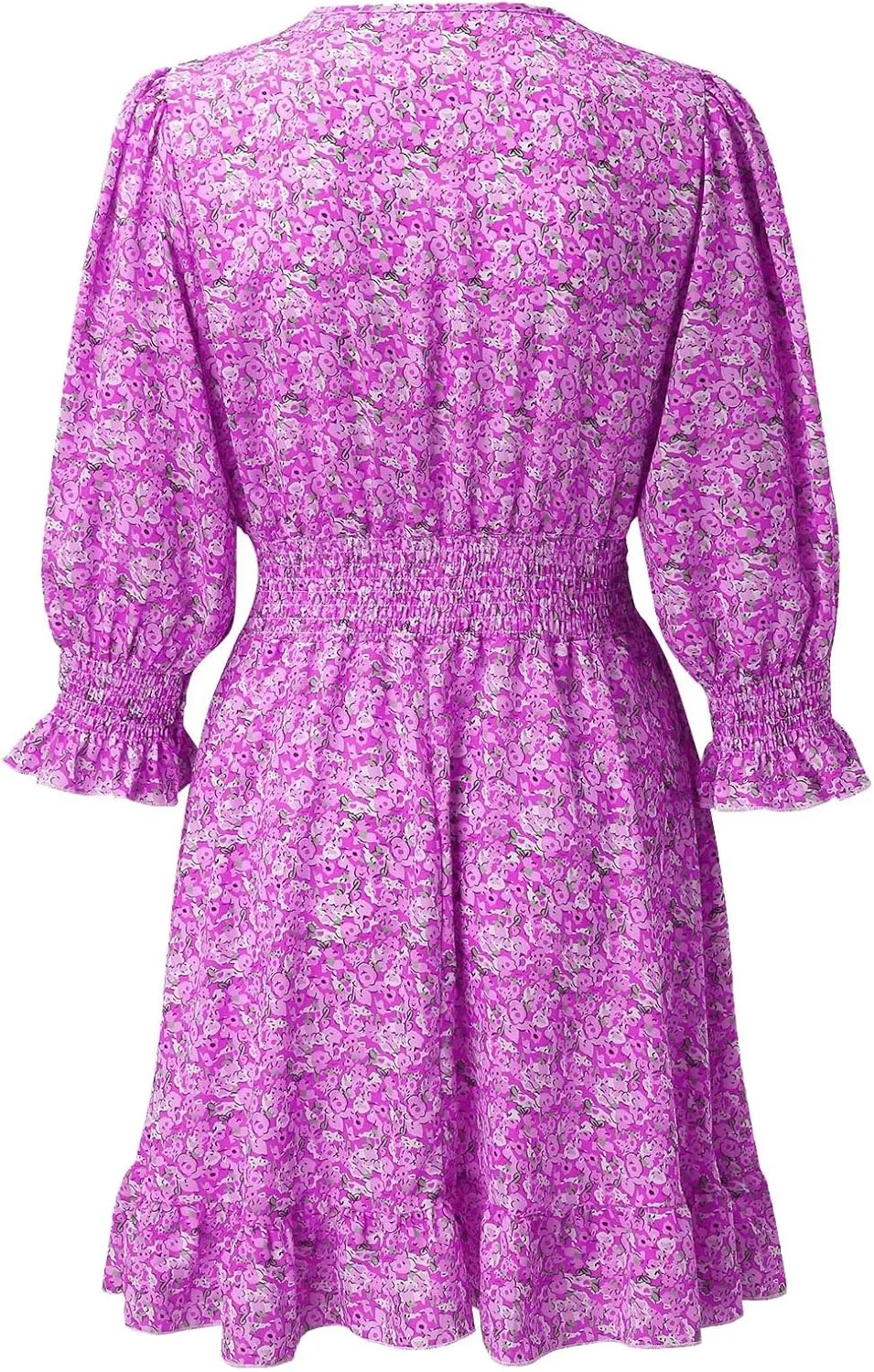 ZYXTIM Women's 2023 Summer Swing Dress Elegant Deep V Neck Floral Half Sleeve Ruffle Layer A-Line Short Dress Beach Sundress
