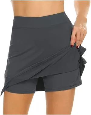 ZYXTIM Women's Tennis Skirts High Waisted Slim Fit Fashion Summer Workout Sport Skorts Side Splite Casual Dressy Skorts