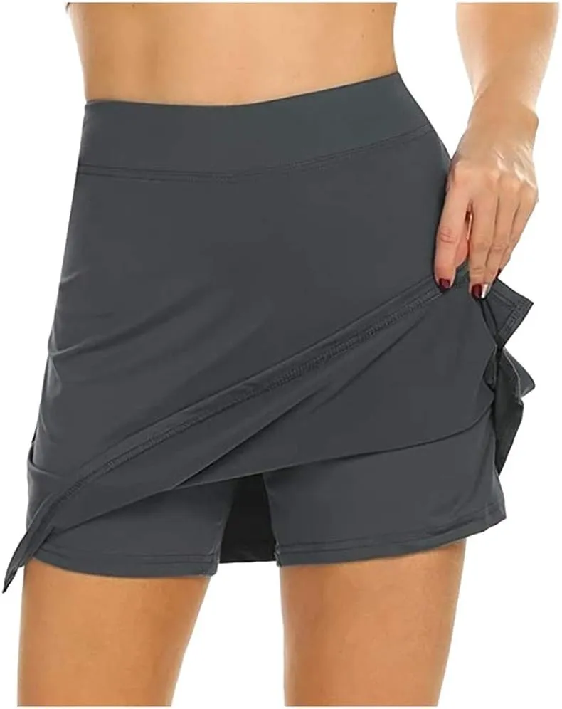 ZYXTIM Women's Tennis Skirts High Waisted Slim Fit Fashion Summer Workout Sport Skorts Side Splite Casual Dressy Skorts